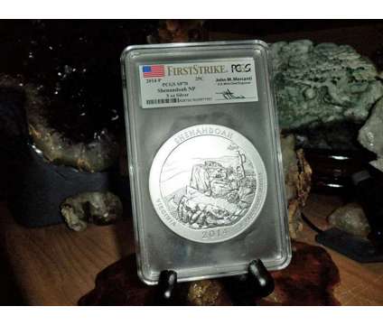 2014-P F/S PCGS SP 70 SHENANDOAH NATIONAL PARK 5 oz. SILVER QUARTER with JOHN M is a Purple Coins for Sale in New York NY
