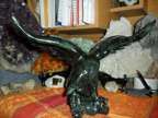 Exceptional and Beautiful VERY LARGE Antique Black Jade Eagle Statue