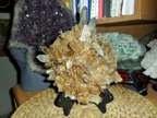 Beautiful Huge Smokey Crystal Burr Cluster with Iron Oxide Crystals