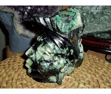 This is a Exceptionally a Beautiful Native Emerald Carving is a Black, Green Collectibles for Sale in New York NY