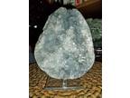 Beautiful and Exceptional Huge Blue Celestite Geode Crystal Egg Healing