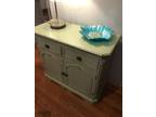 Distressed green cabinet