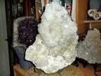 Gorgeous Massive Ice White Apophyllite with Stilbite Crystal Cluster