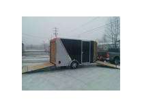 2014 new 7x12+5 vnose 2 place inline snow or motorcycle trailer -