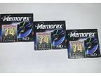 NOS Lot of 3 Memorex Digital Recording Minidisc MD 74