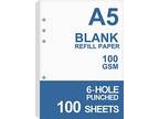 A5 Blank Paper, Refills for Filofax Planner, Organizer