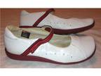 Diesel Leather White / Red Strap Women Shoes. Size 8.5. EXCELL COND