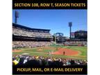 2 Tickets Pirates vs Cubs 4/20 4/21 4/22 Mon, Tues, Wed Section 108