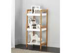 Bamboo Collection 3 Tier White Storage Shelf Bookcase helps