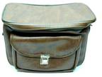 Vintage Camera Bag Brown Faux Leather Travel Case