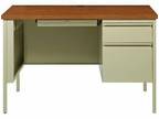 Lorell Right Pedestal Desk, Steel, 45-1/2" x24" x29-1/2"