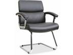 Lorell Sled Base Leather Guest Chair, Upholstered
