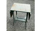 Vintage Toledo Guild Gray TYPEWRITER TABLE Drop Leaf Metal