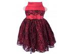 kids dresses online in Black and Red Lace Ceremonial style