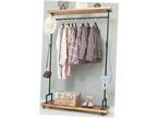 Industrial Pipe Clothing Rack on Wheels, Rolling Iron