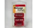 STAMP-EVER Message Stamps Received Past Due Paid Red Ink