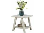 Roundhill Furniture Athens Wood Shelf End Table in White