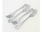 4 Queen's Court Pattern Stainless Steel Dinner Forks Set/Lot