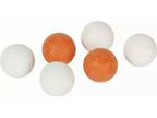 6 Foosballs 2 orange Textured & 4 White Table Soccer