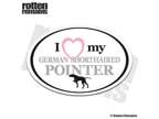 German Short-Haired Pointer I Love My Dog Oval Decal Hunting