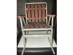 Vintage Wood Rocking Rocker Folding Lawn Chair Wooden Slats