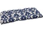 Pillow Perfect Outdoor/Indoor Basalto Navy Tufted Loveseat