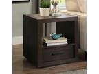 Espresso End Table With Drawer Contemporary Table Living