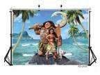Cartoon Moana Maui Beach Theme Photography Background Baby