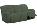 8 Pieces Microfiber Stretch Sectional Recliner Sofa