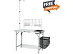 Portable Camp Kitchen w/ Sink Table and Lantern Pole for