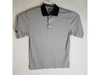 Footjoy FJ Golf Short Sleeve Polo Gray Black Windowpane Size