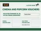 VUE Cinema Voucher & Half Price Popcorn Tickets