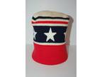 Vintage Snow Ski Hat Patriotic Stars Red White & Blue Wool