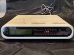 Vintage White Toshiba Clock Radio RC-1067 Works