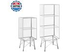 Stylish 39 In. Silver Metal Wire Mesh 3-Shelf Accent