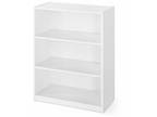 31" 3-Shelf Bookcase with Adjustable Shelves, White