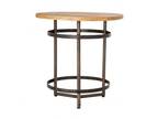 Round Accent Table in Grey/Natural Mango finish with Frame