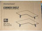 Homemaxs Corner Floating Shelves - Rustic Grey