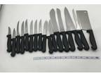 17 Pc. Diamond Cut Knife Set Chef Serrated Knives Steak