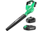 20V Cordless Leaf Blower Variable-Speed w/ Battery & Charger