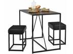 Stylish 3 Piece Dining Table Set 2 Chairs Kitchen Room