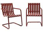 Gracie Retro Metal Outdoor Spring Chair Coral Red set Of 2