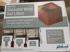 Set of 4 Stackable Wood Bed Lifters (Richards) mahogany new