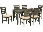 Ashley Furniture Rokane 7 Piece Dining Table Set in Brown