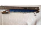 Vintage Fishing Lure Painted Wood Cisco Kid 7 1/2" Long Blue