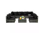 Patiojoy 7PCS Patio Rattan Furniture Set Sectional Sofa