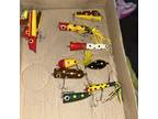 Vintage Lot Of 8 Wood Fishing Lure Hand painted Unbranded