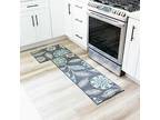 Reggie Floral Non Skid 2pc Kitchen Rugs Set made In Usa