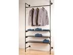 WGX Design for You Industrial Pipe Clothing Rack Wood