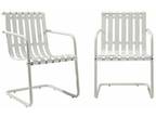 Gracie Retro Metal Outdoor Spring Chair Alabaster White set